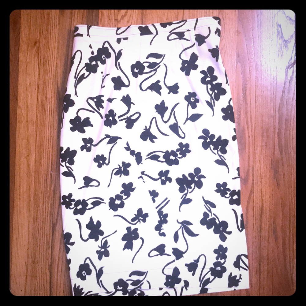 Altuzarra Celandrine black white floral skirt